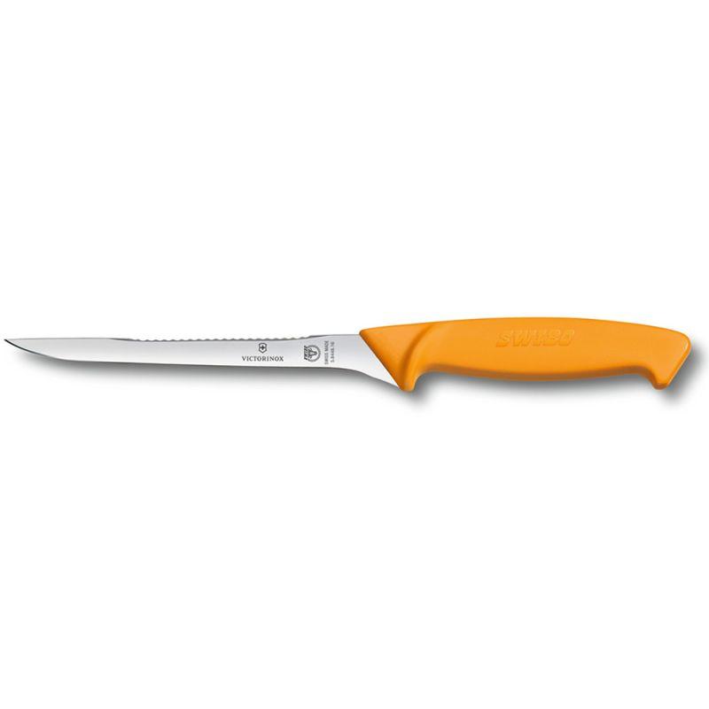 Кухонний ніж для філетування риби Victorinox Swibo Fish Filleting 16 см Жовтий (5.8448.16) SC, код: 1709168