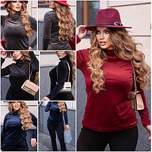 Гольф базовий велюровий осінь-зима з коміром стійкої розміри батал