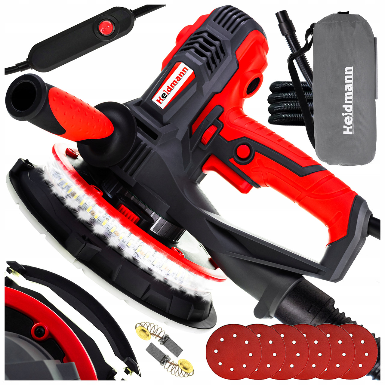 Шліфувальна машина для стін та стелі Heidmann [1400Вт / 2300об.хв / підсвічування], фото 1