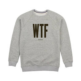 Світшот унісекс "WTF" сірий, Сірий, L, англійська