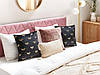 Набір з 2 оксамитових подушок метелик візерунок 45 х 45 см чорний YUZURI, фото 2