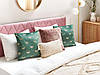 Набір з 2 оксамитових подушок метелик візерунок 45 х 45 см зелений YUZURI, фото 2