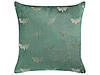 Набір з 2 оксамитових подушок метелик візерунок 45 х 45 см зелений YUZURI, фото 3