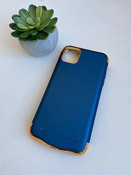 Портативна батарея YBC-086 для iPhone 11 на 6000 мА·год Чохол зарядка акумулятор для айфона синій колір + Подарунок