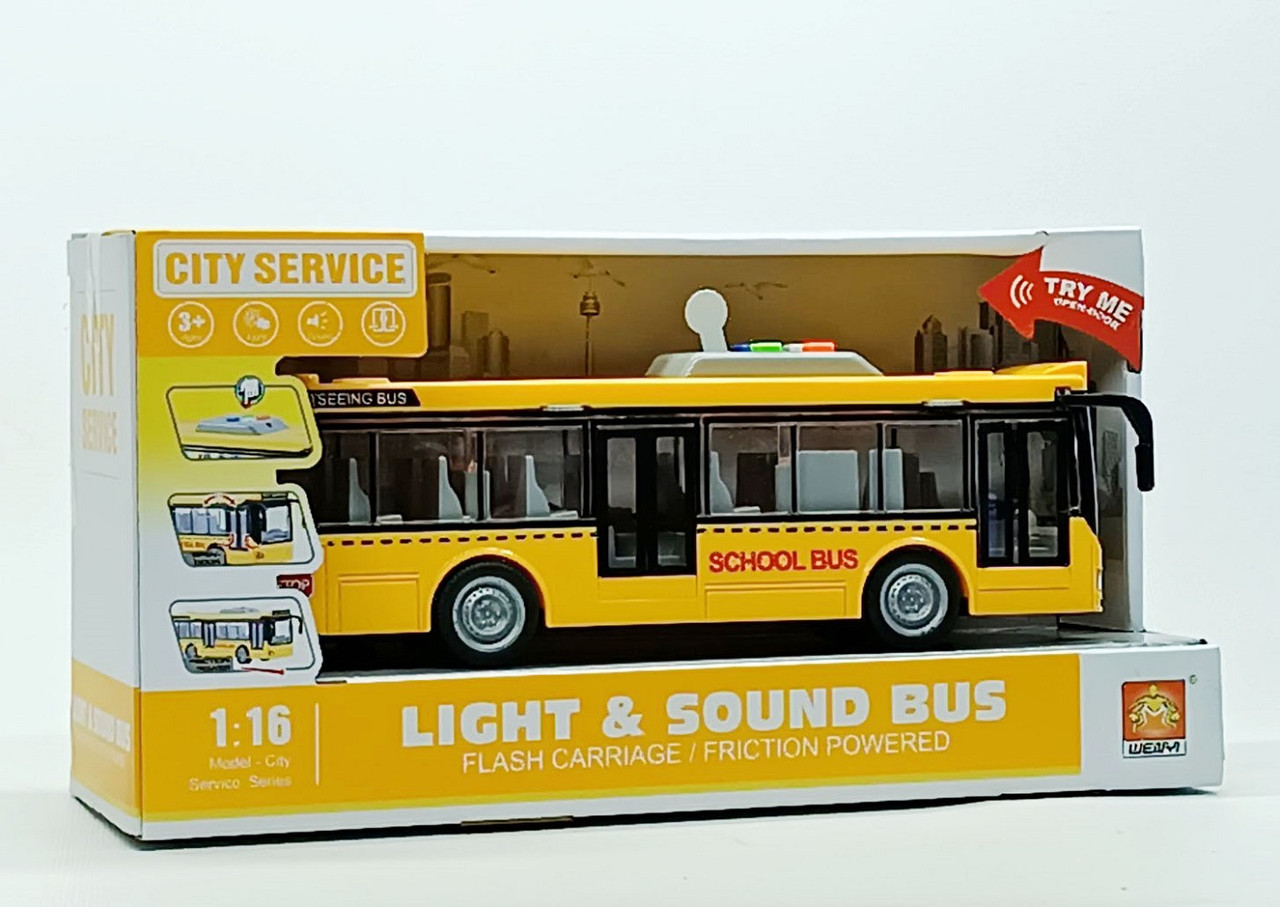 Автобус Yi wu jiayu "School bus" музичний жовтий WY910AB-2, фото 1