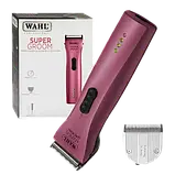 Машинка для стрижки тварин акумуляторно-мережева Wahl Super Groom Pink 1872-0463, фото 5