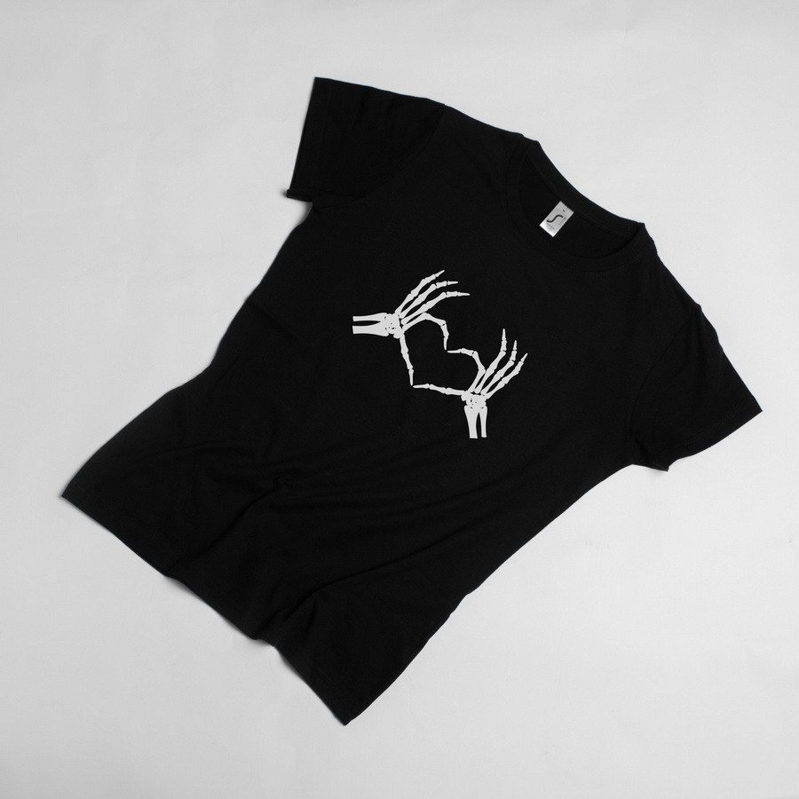 Футболка жіноча "Skeleton heart", Чорний, XS, Black, фото 1