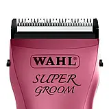 Машинка для стрижки тварин акумуляторно-мережева Wahl Super Groom Pink 1872-0463, фото 10