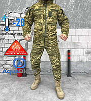 Тактический зимний костюм на Omni Heat грета пиксель Армейский комплект куртка на синтепоне штнаны на флисе