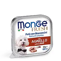 Консервы для собак Monge Fresh паштет из мяса ягненка 100 г