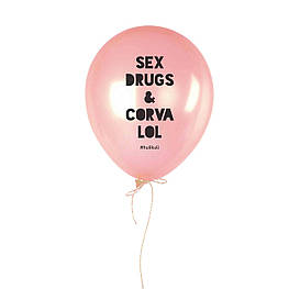 Кулька надувна "Sex Drugs & Corvalol" pink, Рожевий, Pink, англійська