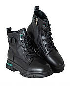 Женские демисезонные кожаные ботинки черного цвета Lifexpert 32584