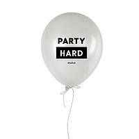 Шарик надувной "Party hard", Білий, White, англійська aiw1589