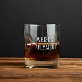 Склянка з кулею "WHISKEY АРГУМЕНТ" для віскі, Тубус зі шпону