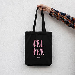 Екосумка "GRL PWR", Чорний, Black, англійська