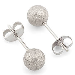 Сережки гвоздики Кулька з нержавіючої сталі 1 пара 6х16,8 мм Платина