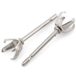 Основа для сережок Гвоздики цапи нержавіюча сталь 13,5х0,8 мм цапи 3 мм Платина 5 пар