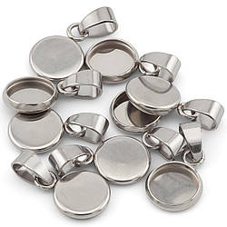 Основа для кулона нержавіюча сталь 5 шт. 8х2 мм Платина