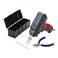 Паяльник для ремонту пластику ZD-8905G, гарячий степлер з комплектом скоб 200шт, Zhongdi