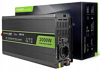 Перетворювач DC-AC Green Cell INV10 12V/230V 2000W/4000W Mod sinus