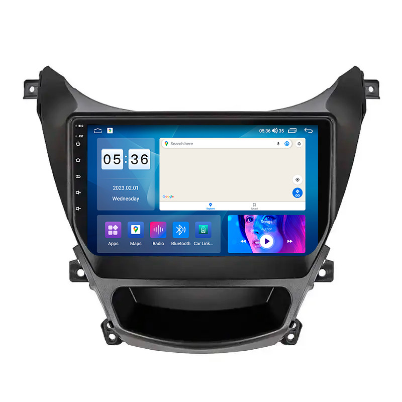 Штатна магнітола Lesko для Hyundai Avante V ver 2 2010-2015 екран 9" 4/64Gb CarPlay 4G Wi-Fi GPS Prime
