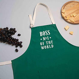Фартух "Boss №1 of the world", green-malachite, green-malachite, англійська