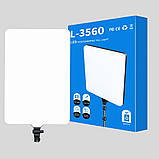 Світлодіодна прямокутна лампа 51х35cм L-3560 з пультом та штативом 2м LED відеосвітло для фото відеозйомки, фото 7