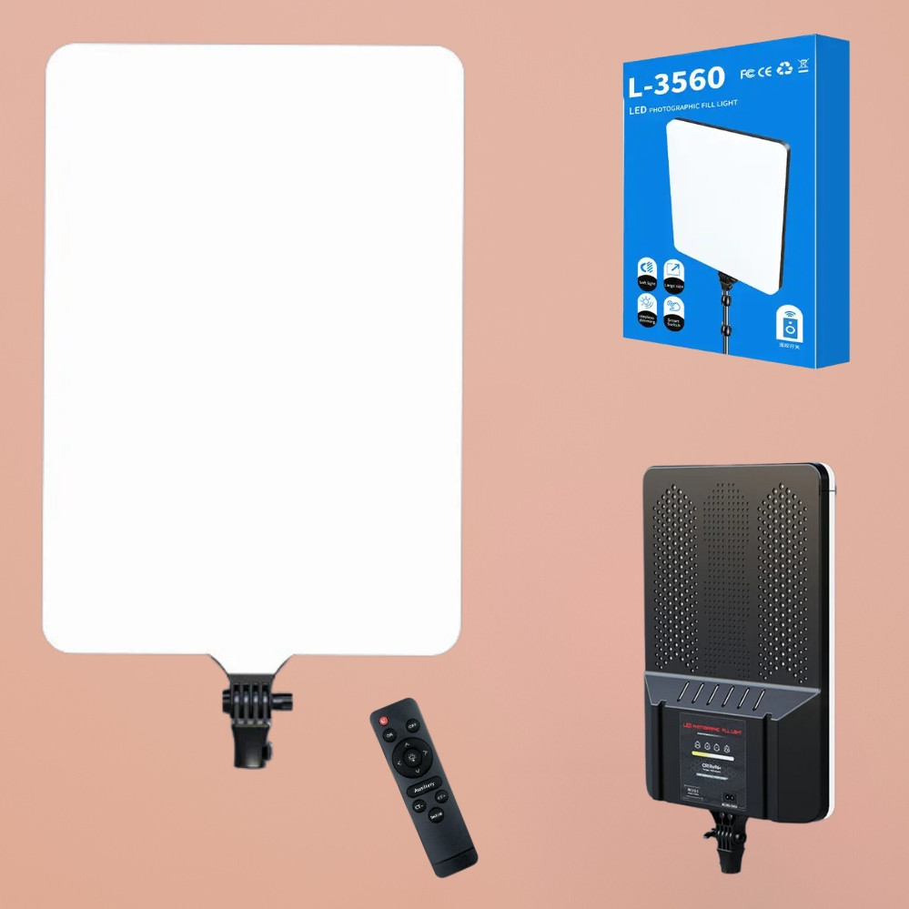 Світлодіодна прямокутна LED лампа 51х35cм L-3560 з пультом професійне відеосвітло для фото відеозйомки, фото 1