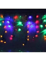 Гірлянда світлодіодна вулична "Бахрома" 100ламп (LED) чорний кабель (каучук), RGB