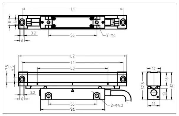 Скляні ваги мод. KA 200/170 для цифрового індикатора положення SINOIP53, хід 170 мм, монтажна довжина 273, фото 1