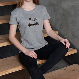 Футболка жіноча "Конструктор" персоналізована, Сірий, M