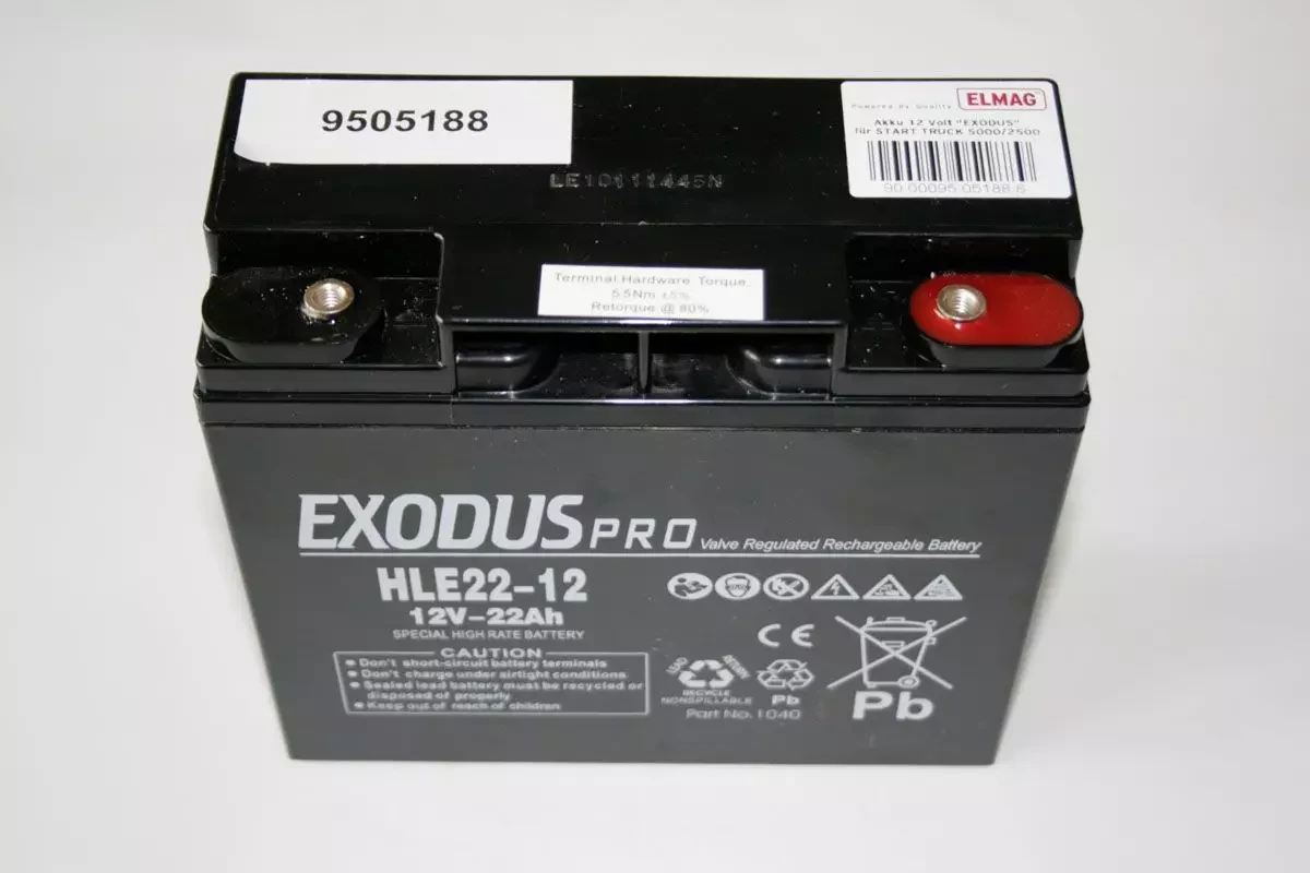 Акумулятор 12 В / 22 А·год «EXODUS» для START TRUCK 5000 / 2500 (55072) і 2200/4400 (2x) і START BOOSTER 2500