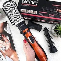 Воздушный стайлер фен расческа для укладки волос с вращающейся насадкой 1000 Вт Gemei GM-4828 расческа браш