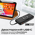 УМБ Promate PowerPack-Fold 10000 mAh, MagSafe, USB-C PD, USB-A QC3.0 Black (powerpack-fold), фото 6