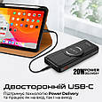 УМБ Promate PowerPack-Fold 10000 mAh, MagSafe, USB-C PD, USB-A QC3.0 Black (powerpack-fold), фото 7