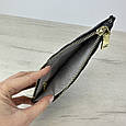 Шкіряний гаманець косметичка стьобана фактура на блискавці С60-КТ-10281 Чорний, фото 4