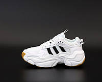 Женские кроссовки Adidas Naked Magmur Runner White Black (белые) модные повседневные кроссовки 12099 Адидас