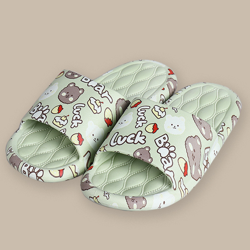 Жіночі літні капці салатові для дому та вулиці, нековзна товста підошва 37-40р, фото 1