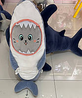 Мягкая игрушка K15254 (25шт) кот в акуле 75см