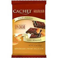 Шоколад черный Cachet (Кашет) 53 % какао с миндалем 300 г Бельгия