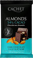 Шоколад Cachet (Кашет) Dark Черный 54 % Какао с Миндалем Almonds 300 г Бельгия ( 5 шт/1 уп)