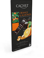 Шоколад Черный Cachet Almonds & Orange Кашет 57 % Какао с Апельсином и Миндалем 100 г Бельгия