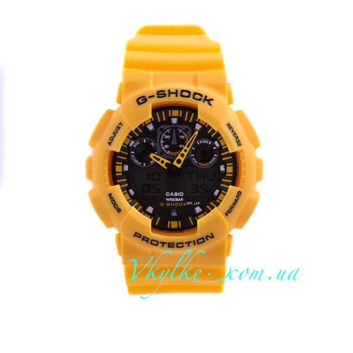 Годинник Casio G-Shock GA - 100 білі з чорним