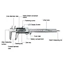 Цифровий штангенциркуль із неіржавкої сталі мікрометр вимірювальний інструмент лінійка 6 дюймів 150 мм, фото 6