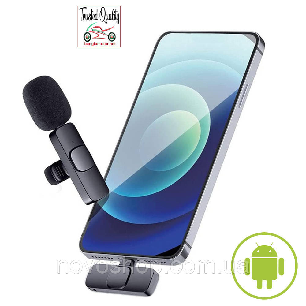 Бездротовий петличний мікрофон K9 Plug-and-play для мобільних телефонів Lightning та Type-C