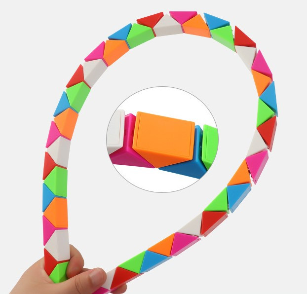 QiYi Rubik's Snake 48 pcs colorful | 84 cm | Змейка Рубика 48 элементов | разноцветная | 84 см - фото 5 - id-p1494440978