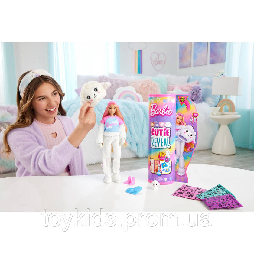 Барби Кукла сюрприз Ягненок Кьюти Ревил серии Мягкие и пушистые Barbie ...