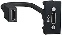 Розетка HDMI 1 модуль антрацит [NU343054] ABS-UV Unica New Шнейдер Електрік