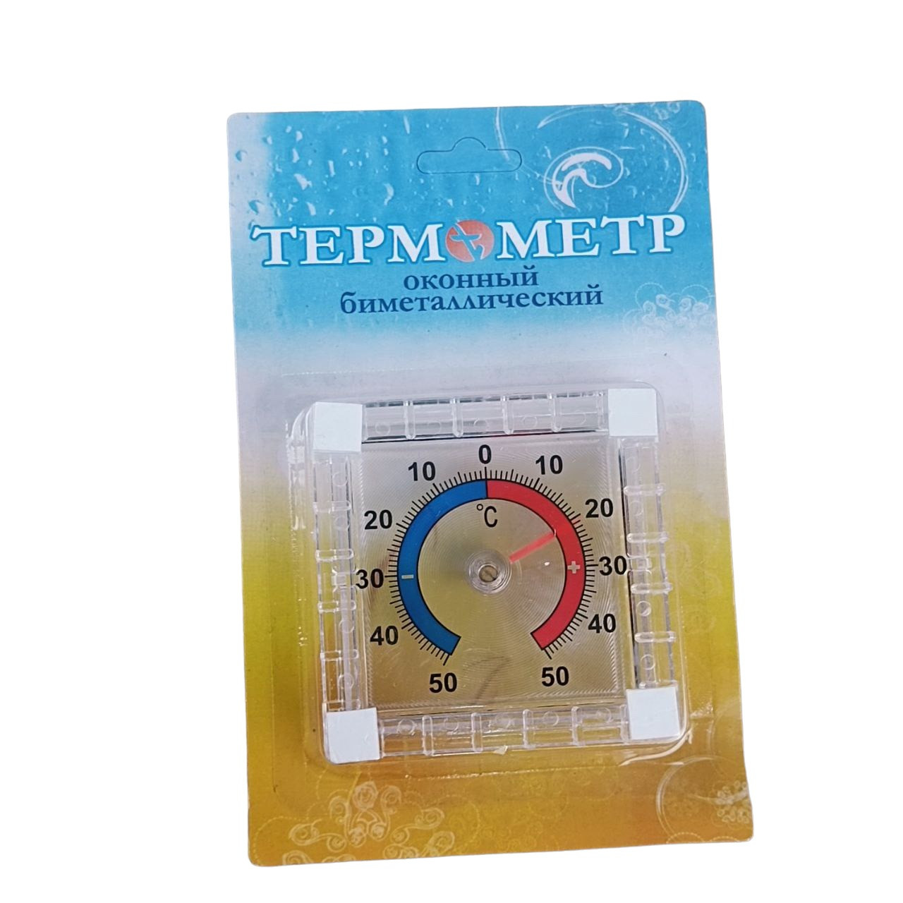 Термометр віконний біметалевий квадратний
