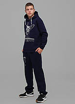 Костюм спортивний для хлопчика підлітка дитячий теплий тринитка з начосом Eliot Синій Tiaren, фото 2
